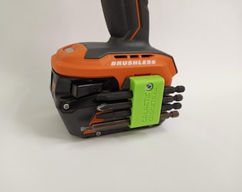 4 Slot - Side Mount Pass Thru - Magnetic Bit Holder - Makita 18V, Ryobi, Ridgid, Bosch