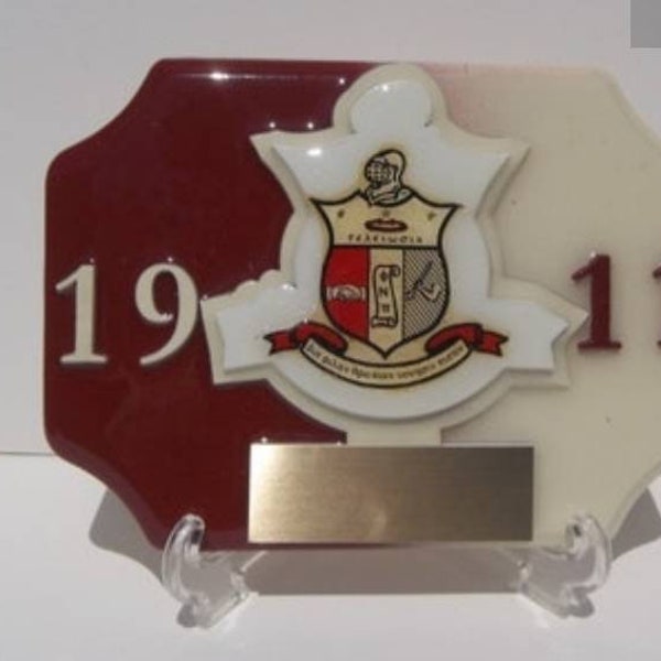 Kappa Alpha Psi Wood Two Tone Desk Trophy