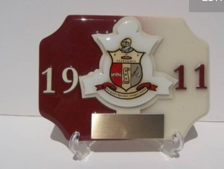Kappa Alpha Psi Wood Two Tone Desk Trophy