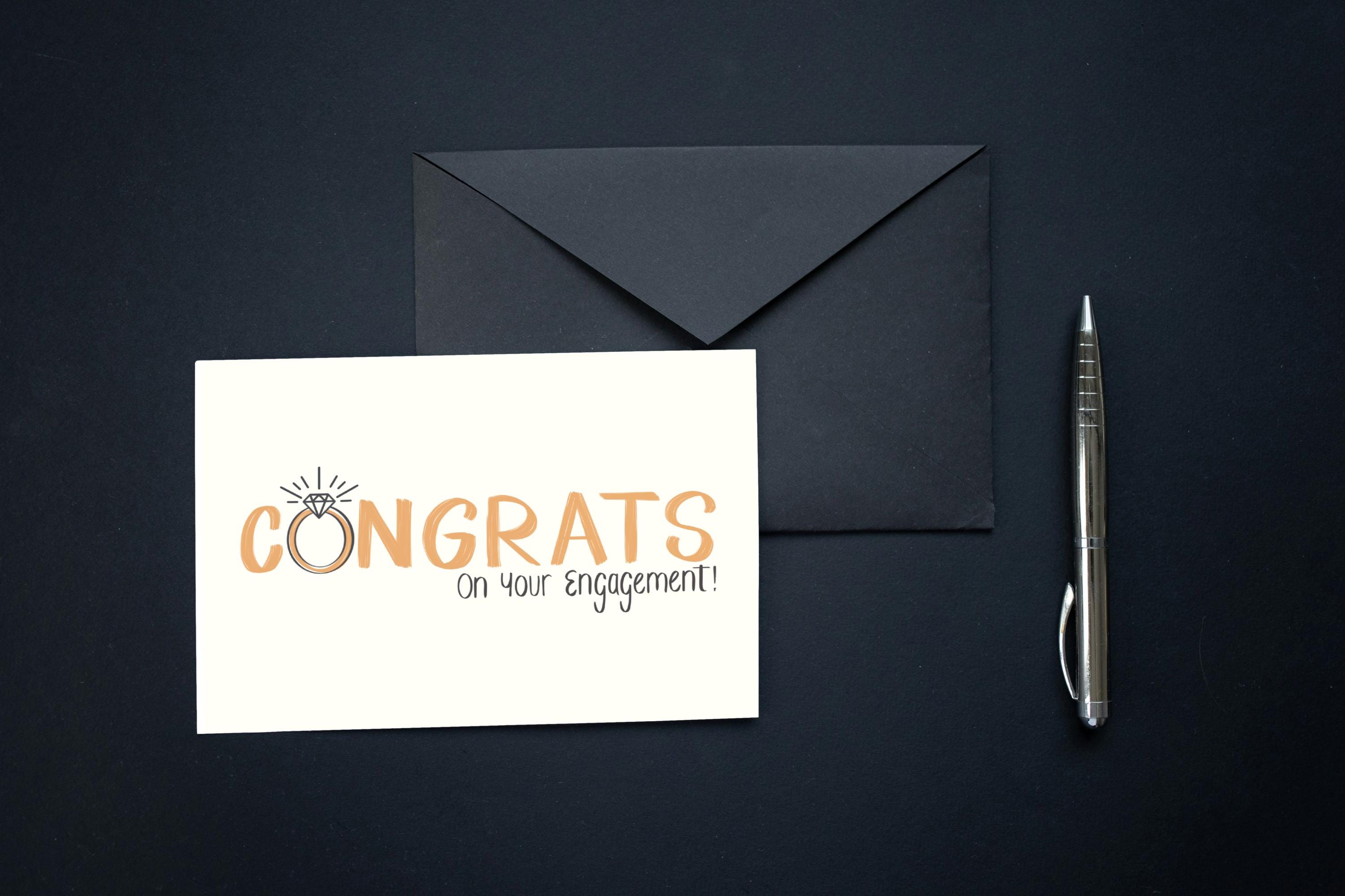 Printable Engagement Card Congratulations, Instant Download Engagement ...