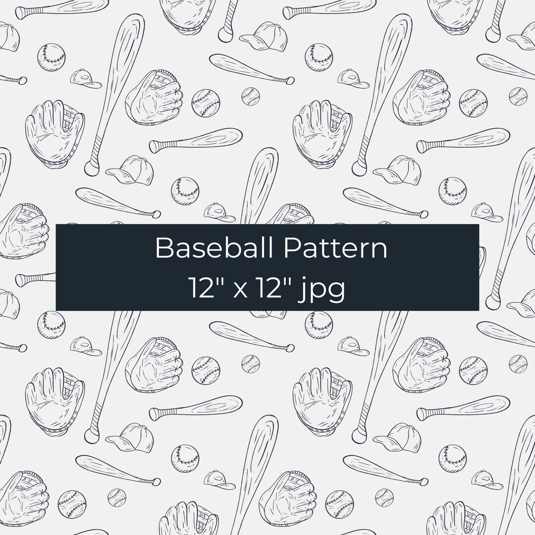 Hand-illustrated Baseball Pattern | Baby Boy Sports Nursery Decor - Etsy