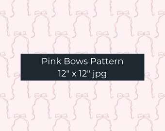 Pink Bows Seamless Pattern, Coquette Fabric Design (Digital Download)