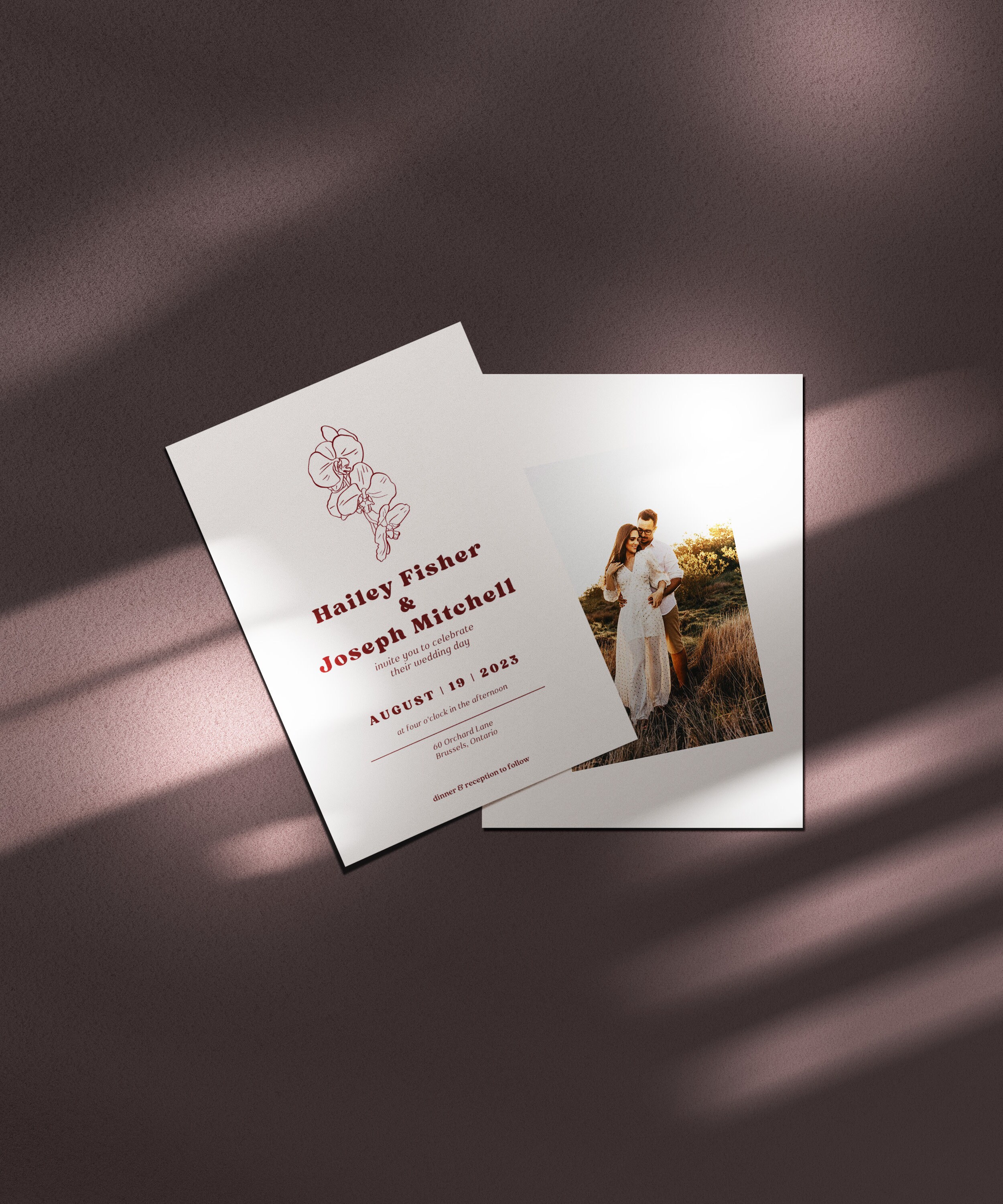 Orchid Wedding Invitation Template Printable Wedding Invite Wedding