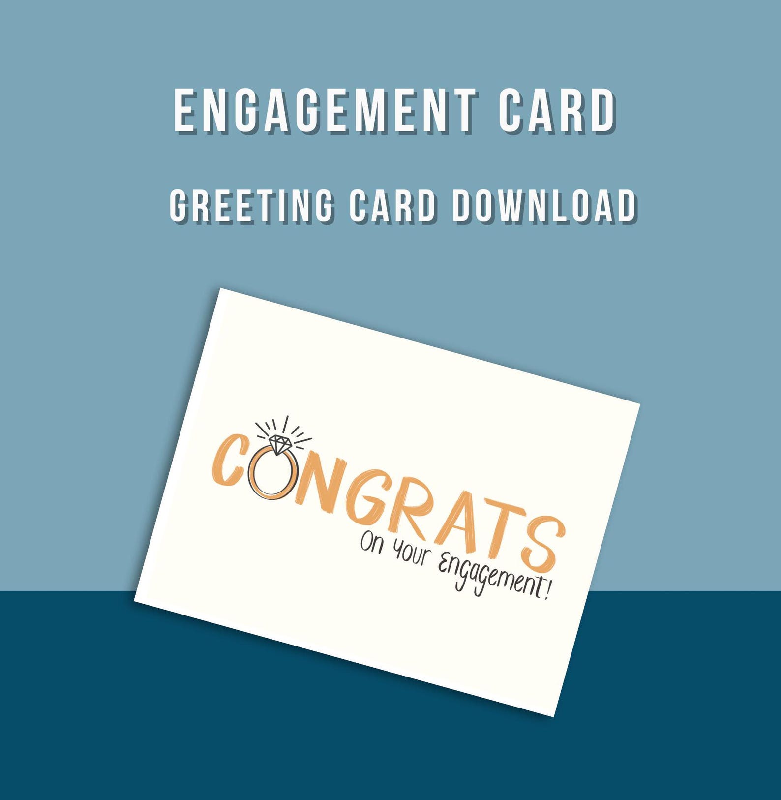 Printable Engagement Card Congratulations, Instant Download Engagement ...
