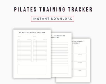 Pilates Workout Planner, Daily & Weekly Fitness Tracker (Printable PDF)
