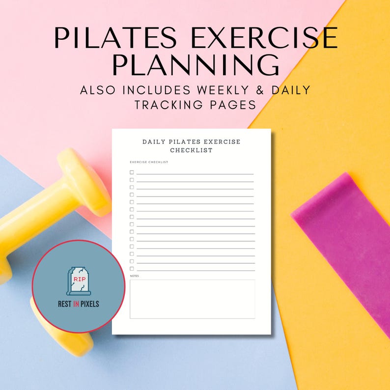 Pilates Workout Planner, Daily & Weekly Fitness Tracker (printable PDF) - Etsy