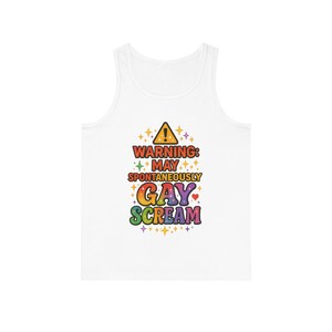 Colorful Pride Scream Tank Top, LGBTQ Gift, Summer Wear, Funny Gay Pride Apparel, Festival T-Shirt