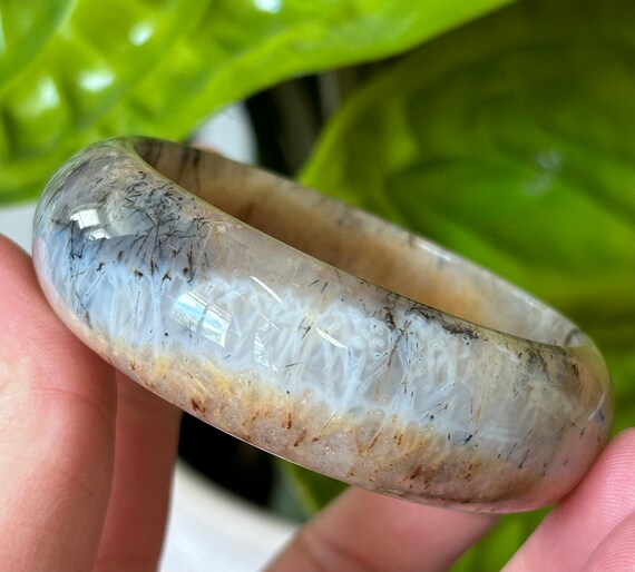 天然デンドリティックアゲートバングル - Etsy 日本