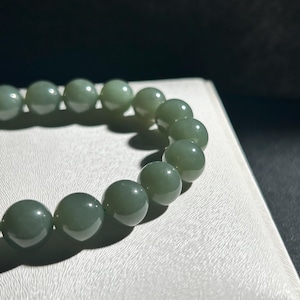 Certified Natural Deep Blue Green Nephrite Jade Bracelet