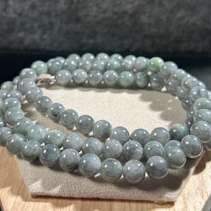 Certified Natural Beautiful Wuji Mixed Green Jadeite Necklace