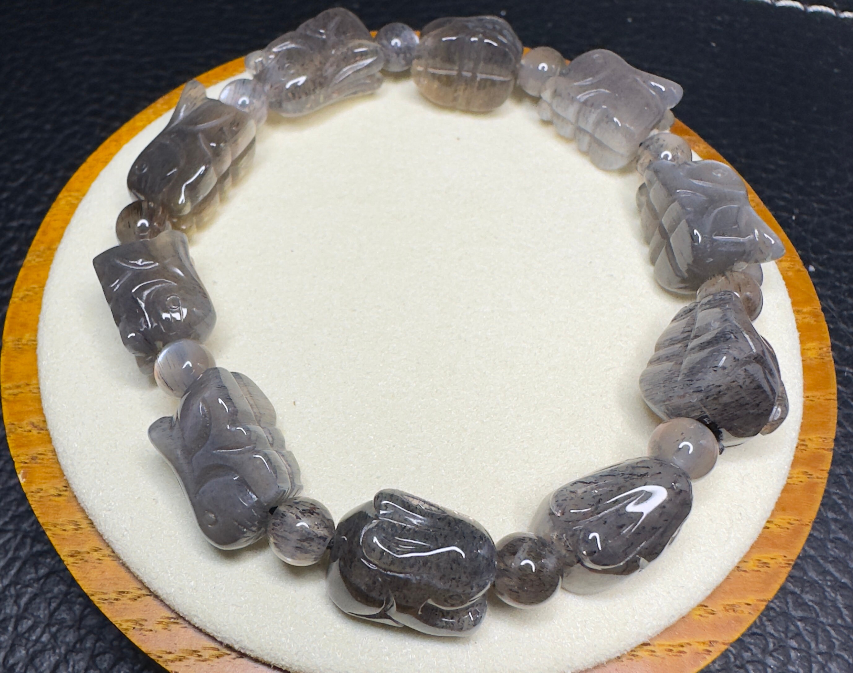 Gecertificeerde natuurlijke Chatoyant Skeletal Sunstone Bunny-armband