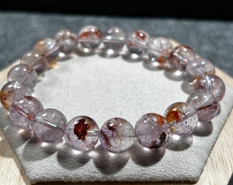 Natural Rare Hematoid in Amethyst Quartz Bracelet