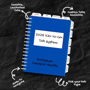 2025 ICD-10-CM Code Book Tabs – Decision Health- Laminated, Durable & Easy-to-Use | Medical Coding Tabbing System | Custom Options Available