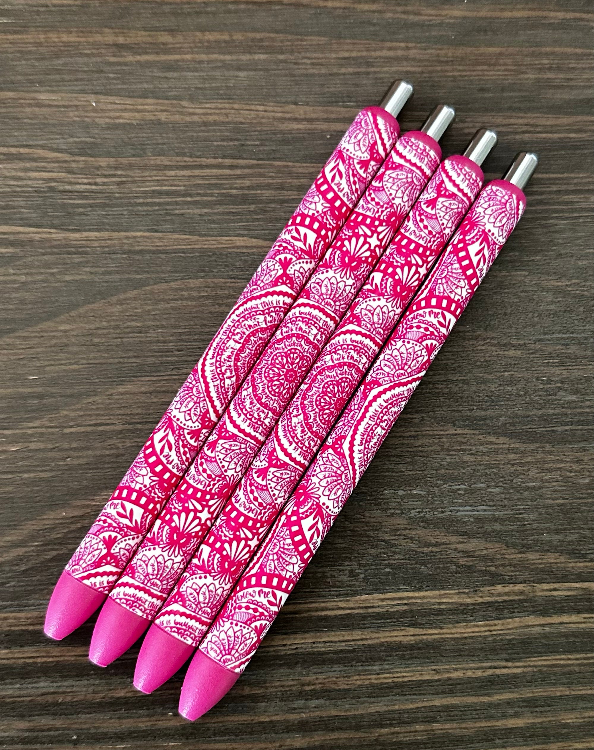 Floral Mandala Glitter Gel Pens Refillable Personalized Gel Pen