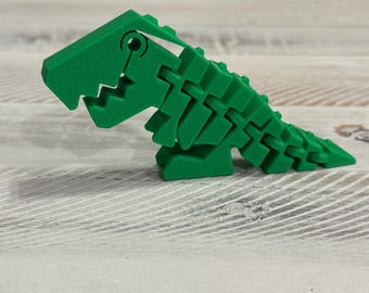 3D Printed Articulated T-Rex Dinosaur Fidget Toy – Mini Desk Pet, Stocking Stuffer, Sensory Gift