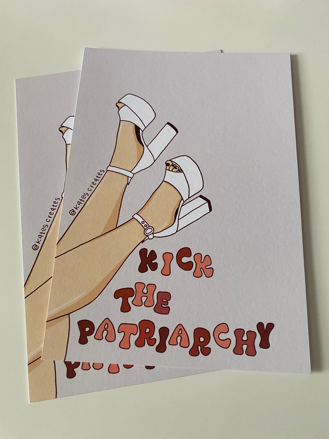 Kick the Patriarchy Print Hand Draw Etsy