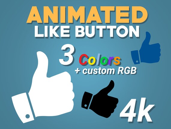 Animated LIKE Button for Social Media Video Thumbs Up - Etsy