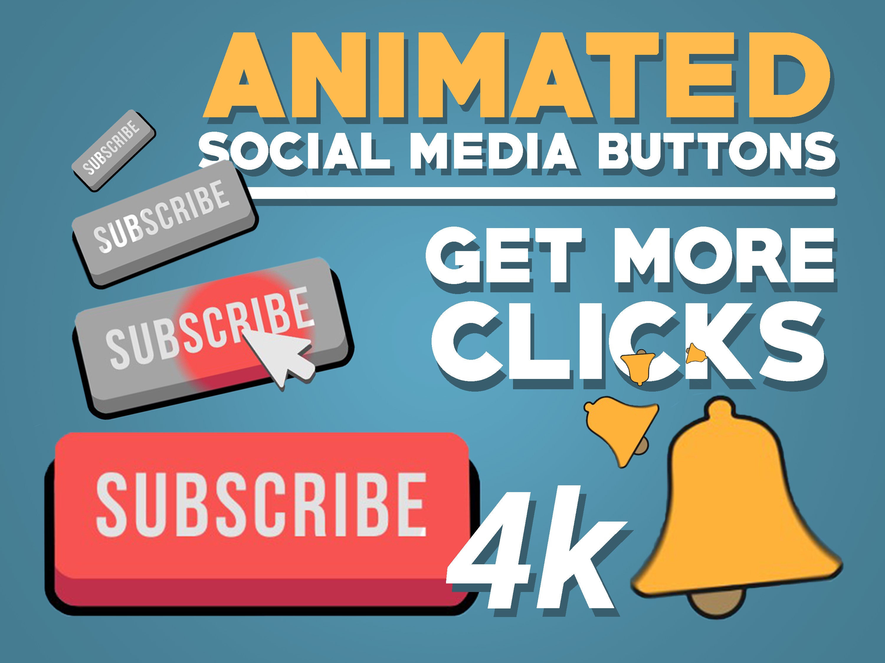 Subscribe & Bell Icon Social Media Buttons Animated - Etsy