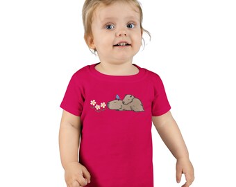 Toddler Capybara Tshirt, Friendly Sleeping Capybara Shirt, Toddler's Cute Animal Tshirt