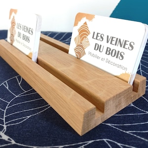 Présentoir en chêne pour carte de visite - 3 tailles au choix