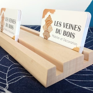 Présentoir en érable pour carte de visite - 2 tailles au choix