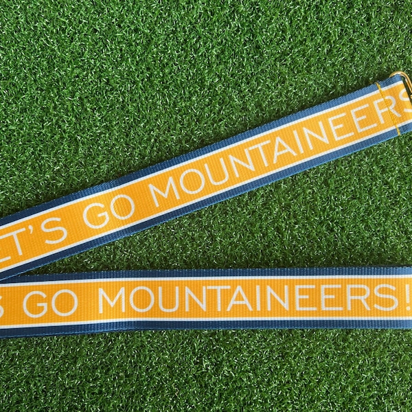 WVU Officially Licensed Bag Strap, Go Mountaineers Bag Strap, West Virginia University Officially Licensed Bag Strap