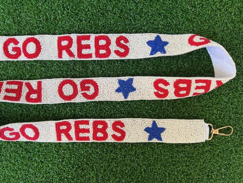 Ole Miss Beaded Bag Strap Go Rebs Bag Strap Hotty Toddy Bag Etsy