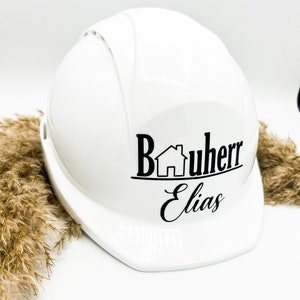 Personalisierter Schutzhelm Bauherr-Bauherrin Baustellenhelm mit Wunschnamen hochwertiger Kopfschutz Markenhelm Bild 5