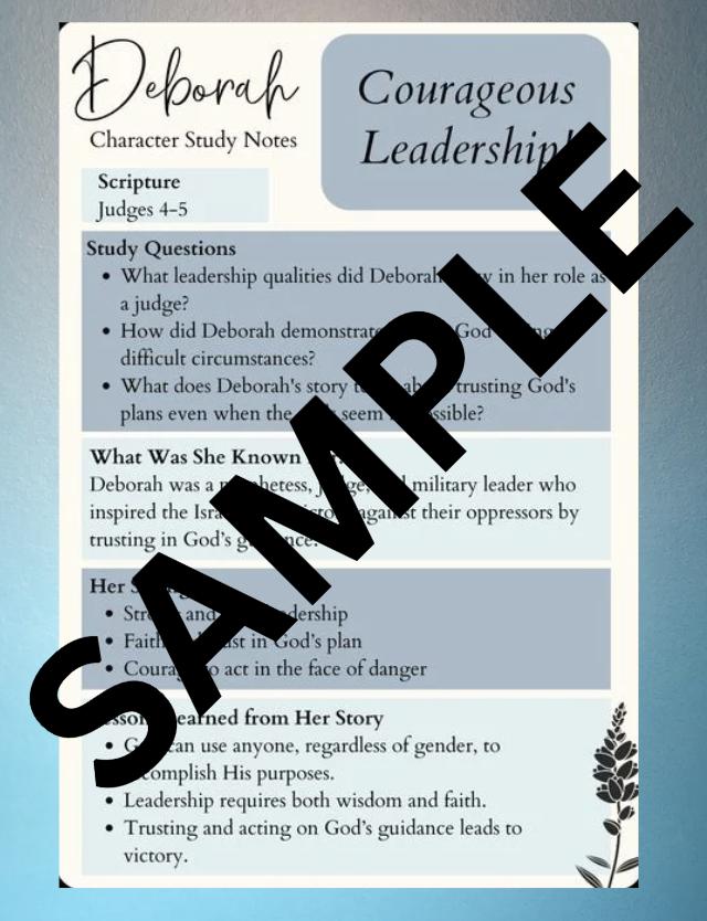 Women in the Bible: Character Study Notes (digital Download) - Etsy