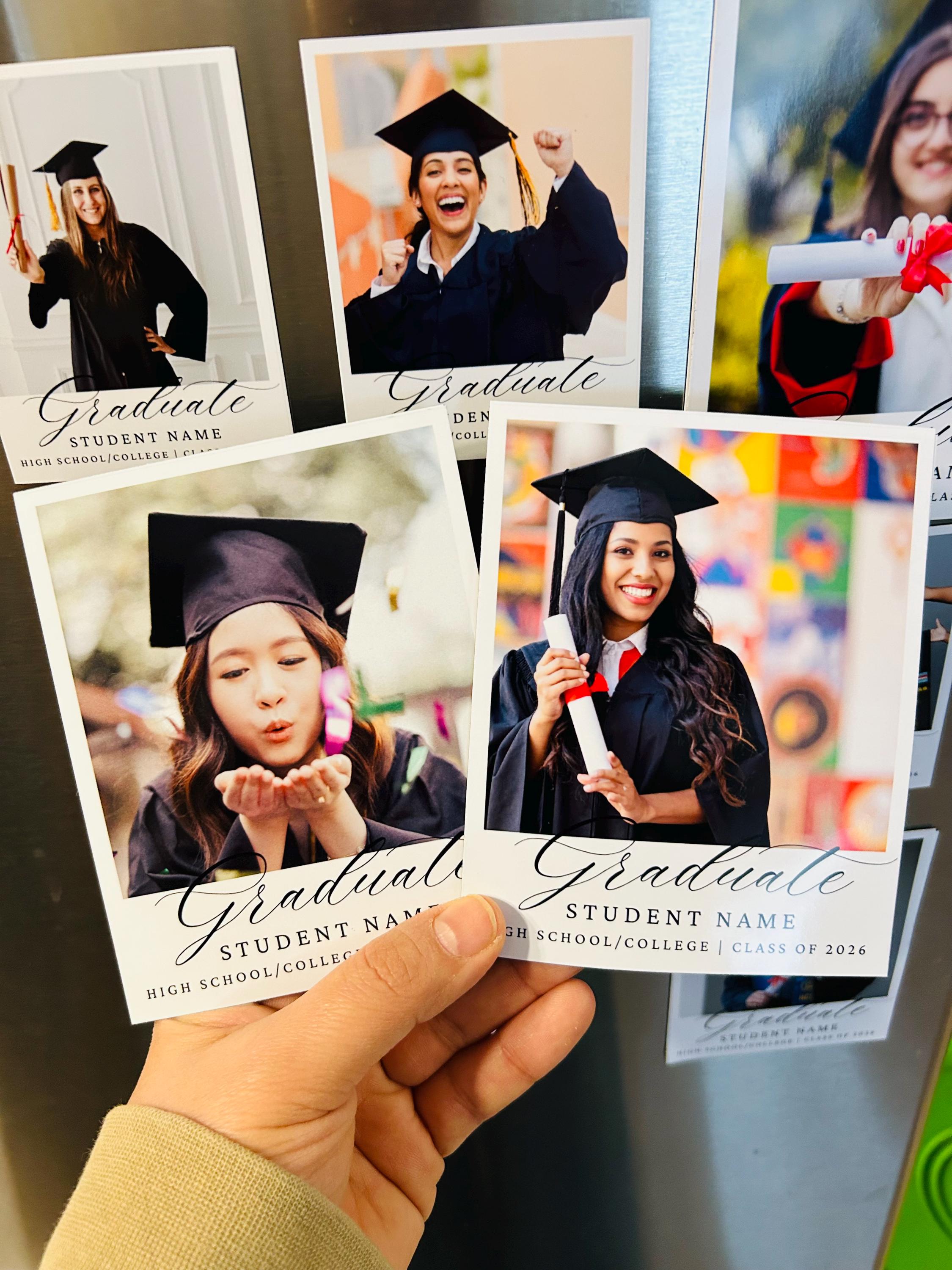 LARGE 4 X 5 Custom Photo Graduation Magnets | Graduation Announcement ...