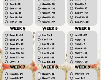Bible in a Year Reading Chart: Cover-to-Cover Plan (Digital Download)