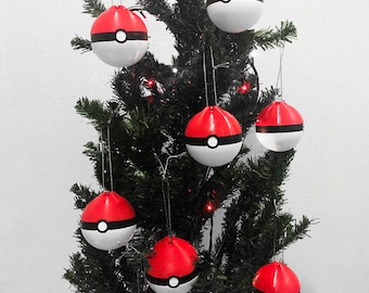 Poke Ball Tree Ornament | 3D PRINTED | Christmas Tree Ornament | Noel Tree Ornament | Christmas Gift | Merry Christmas!