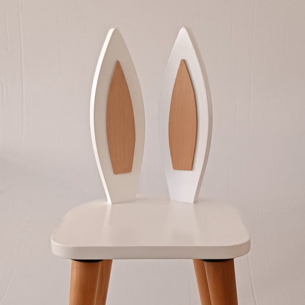 Kids Naturel Rabbit Chairs,Children's Wooden Chair, Rabbit Toddler Chair,Wooden Chair for Kids, Montessori Seat,Kids Furniture