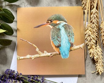 Kingfisher Greeting Card – Bird Photography Card | British Wildlife Art | Nature Gift for Bird Lovers | Birthday Card | Special Occasion