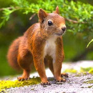 Tarjeta de felicitación de ardilla roja: Encuentro en el bosque de Noruega / Tarjeta de animales salvajes / Tarjeta de felicitación de ardilla / Tarjeta de vida silvestre / Tarjeta en blanco