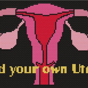 Mind your Own Uterus cross stitch