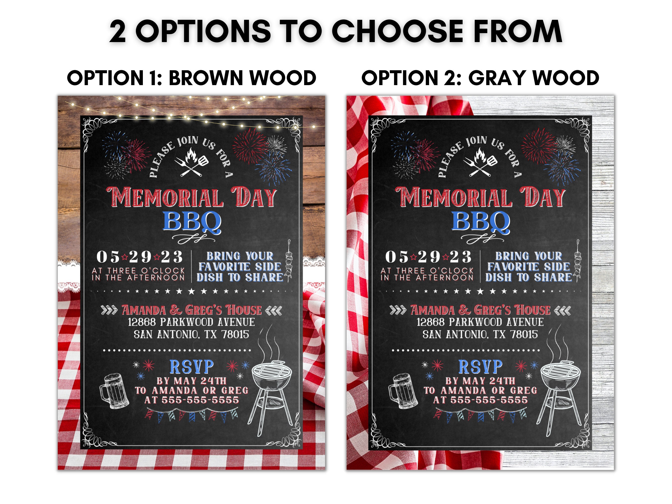 Memorial Day BBQ Editable Template, Invitation, Backyard Cookout ...
