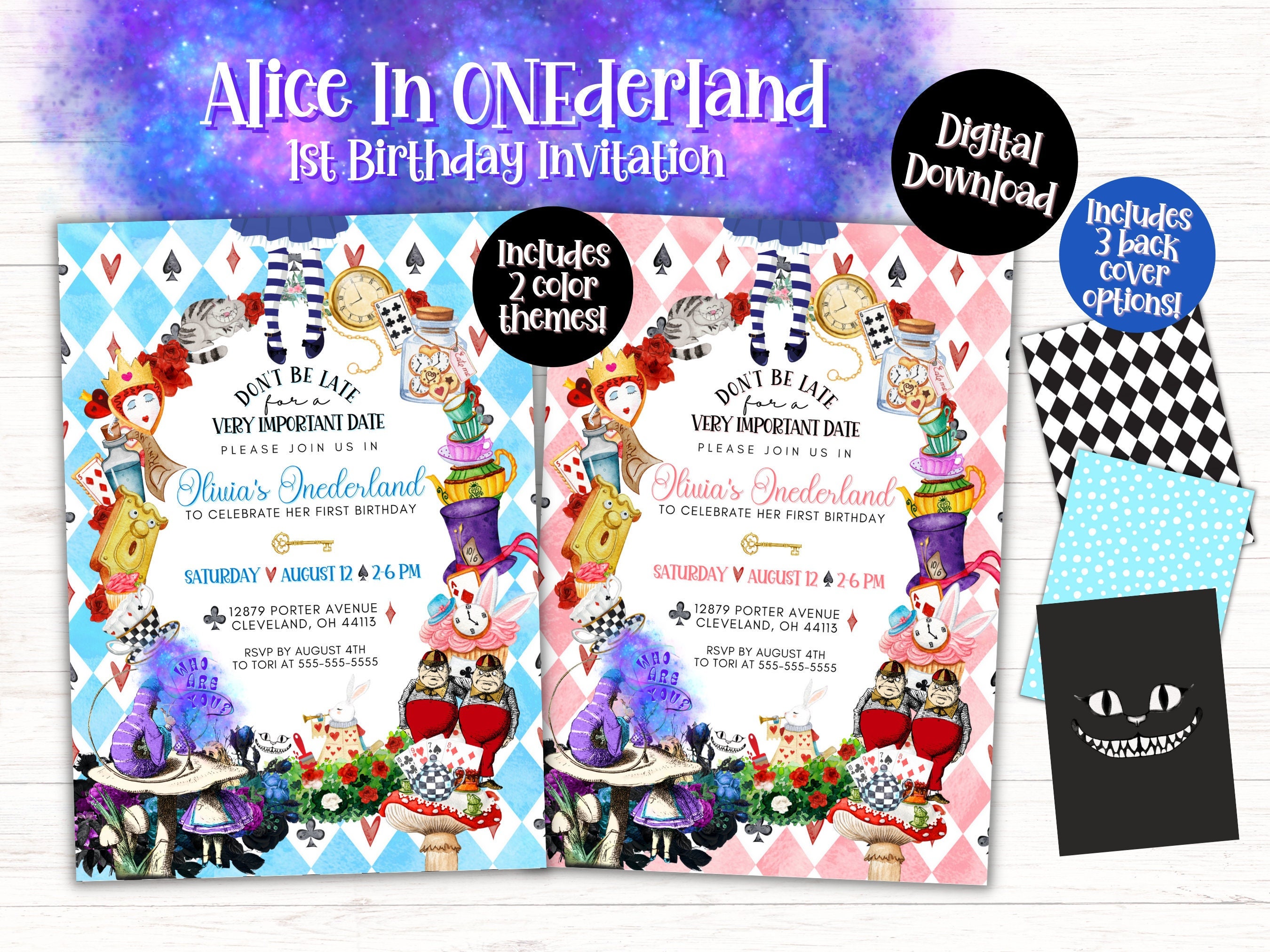 Lark & Lola: Alice in Wonderland Invitations