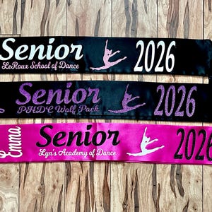 Senior Dance Sash w/wording below senior customizable