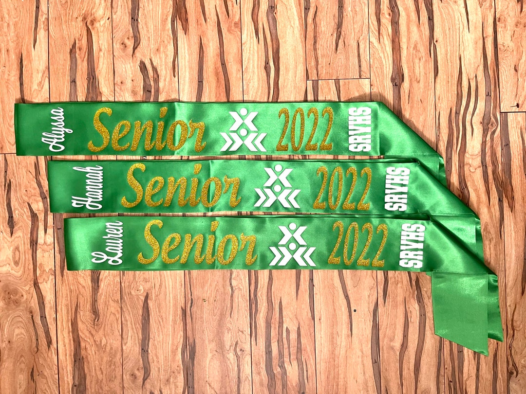 Senior Sash With Custom Logo Etsy