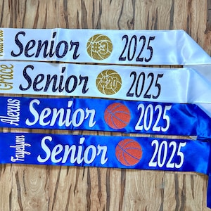 Senior basketball theme sash