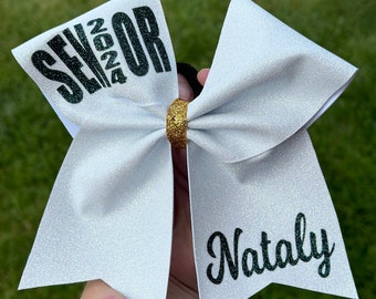 Captain Cheer Bow/ Your Text on Cheer Bow/ Senior Cheer Bow/ - Etsy