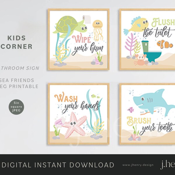 Kids Bathroom Art Ocean Etsy