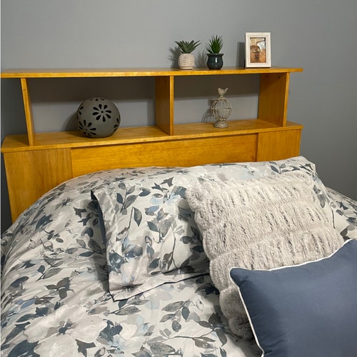 Solid Wood Bookcase Headboard Nontoxic All Natural Finish Etsy