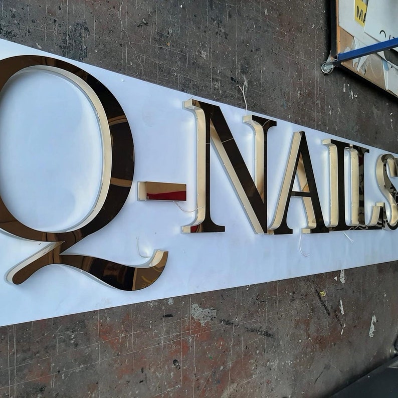 Metal Backlit Sign Custom Business Sign Custom Metal Sign Etsy