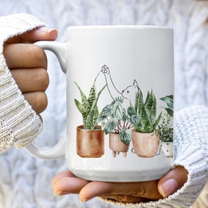 Houseplant Cats Mug | Plants Mug Cottagecore | Cat Mug Plant Lover Gift, Houseplant Mug, Personalized Gift For Cat Lovers