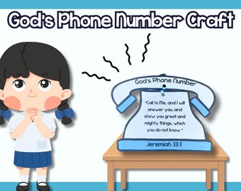 God's Phone Number Craft: Prayer Activity for Kids (PDF Download)