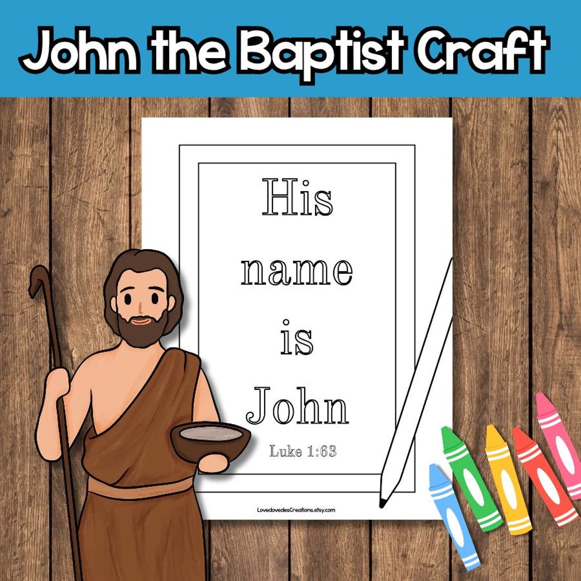 Birth of John the Baptist Cut and Paste Craft With Bible Verse Coloring ...