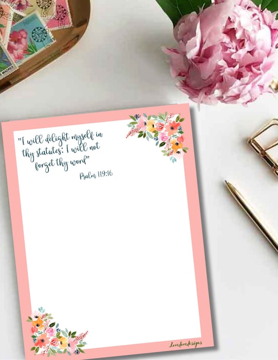 Bible Verse Notepad: Customizable Christian Stationary, Christian Christmas Gift