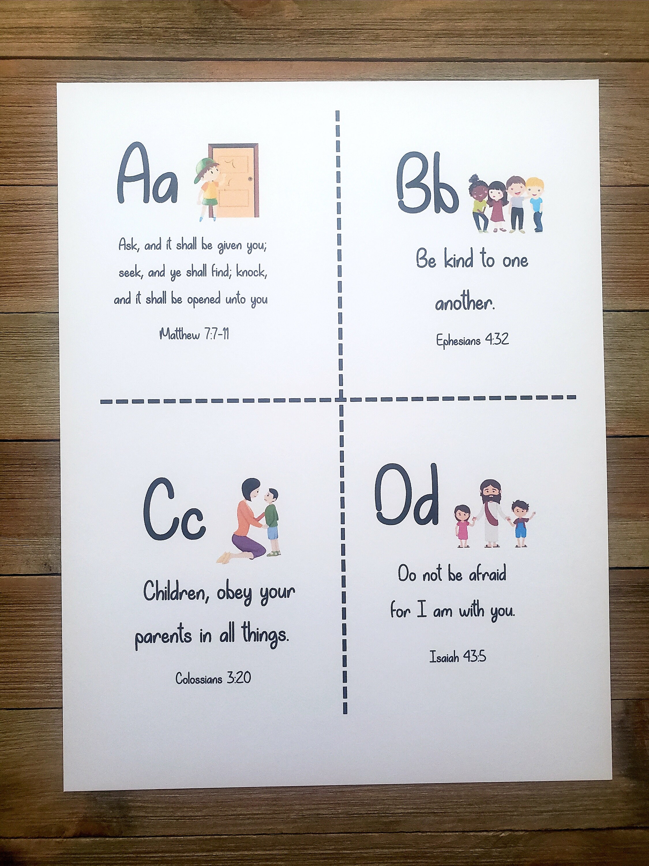 ABC Bible Scripture Cards, Alphabet Scripture Cards, Preschool
